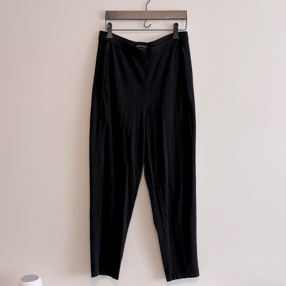 Eileen Fisher black Tencel lounge pants w pockets sz sp pp preloved